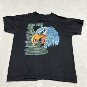 Vintage North Texas Eagles T Shirt Mens L Black Graphic Tee University G1